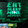 Lámpara MINECRAFT -Eat, Sleep, Mine, Repeat