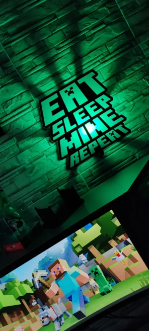 Lámpara MINECRAFT -Eat, Sleep, Mine, Repeat
